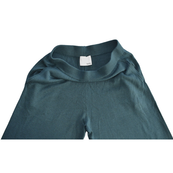 B0 NWOT FIORLA Teal Silk & Cashmere Knit Pull On Wide Leg Pants Size S - Picture 3 of 4